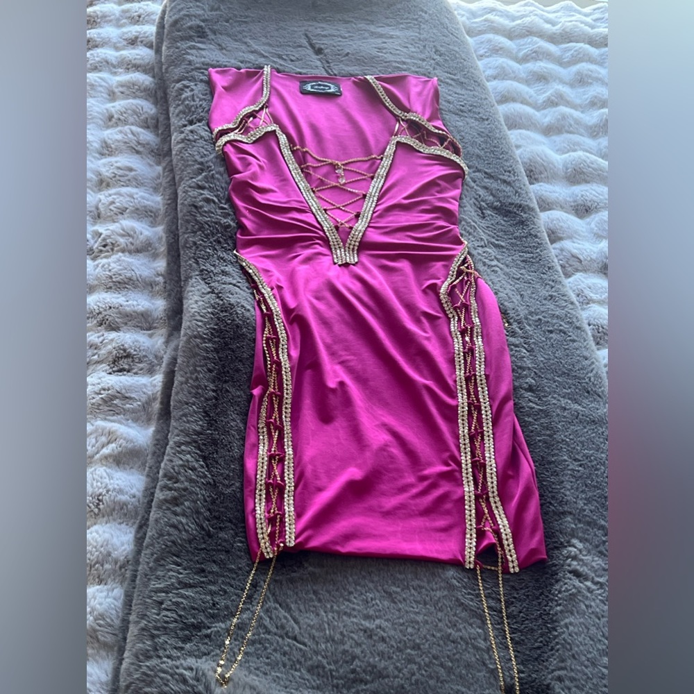 Vie Sauvage mini dress with rhinestones, brand new